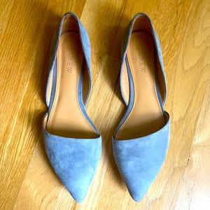 EUC j.crew DISCONTINUED COLOR blue suede flats